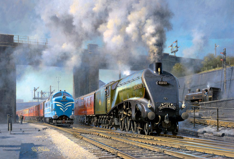 982x667 Railway Paintings By Philip D Hawkins - Steam Train Painting
