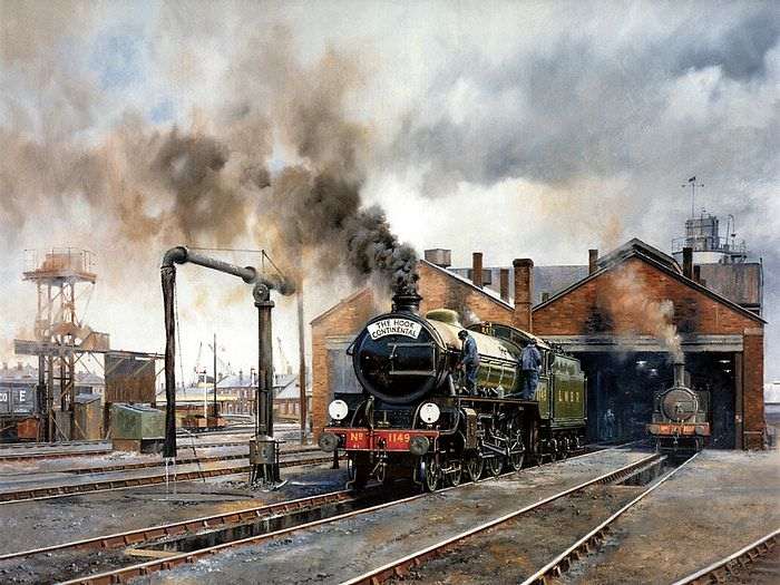 700x525 Steam Train Painting Howard Fogg Art 93975 - Steam Train Painting