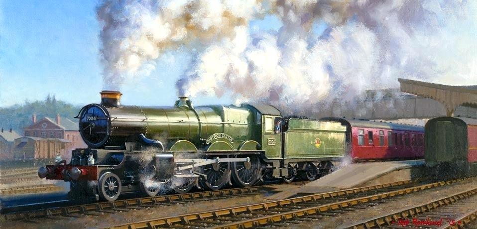 958x460 Train Paintings - Steam Train Painting