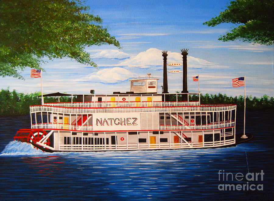 900x662 Steamboat On The Mississippi Painting By Valerie Carpenter - Steamboat Painting