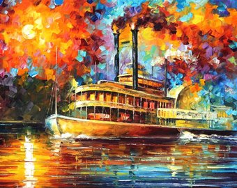 340x270 Steamboat Painting Etsy - Steamboat Painting