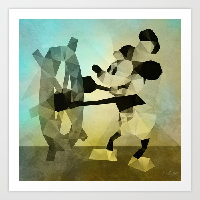 700x700 Mickey Mouse As Steamboat Willie Art Print By Ejb3photography - Steamboat Willie Painting