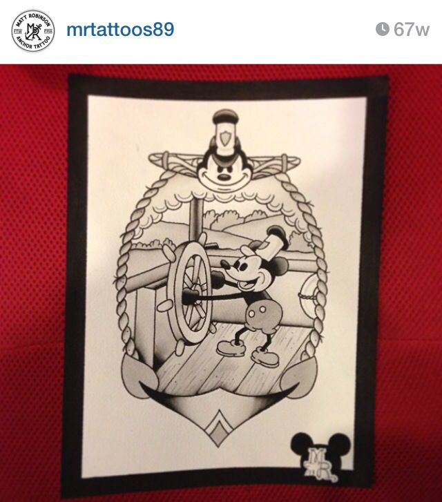 640x727 Steamboat Willie Disney Mickey Mouse Water Color Painting Tattoo - Steamboat Willie Painting