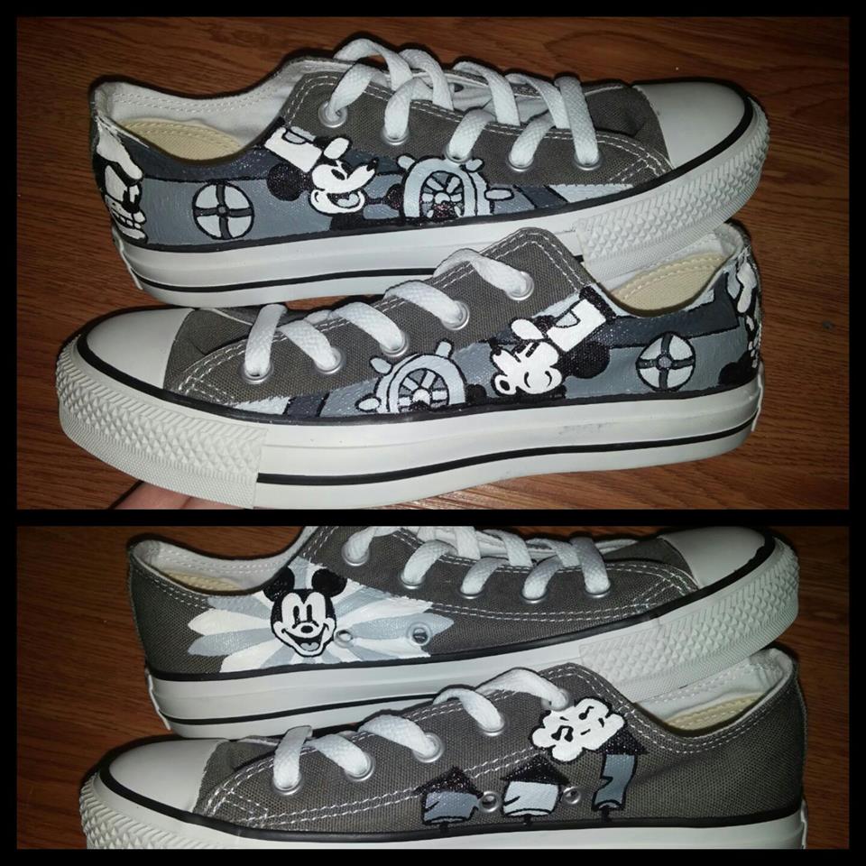 960x960 Steamboat Willie Hand Painted Custom Converse Shoes Candy'S - Steamboat Willie Painting