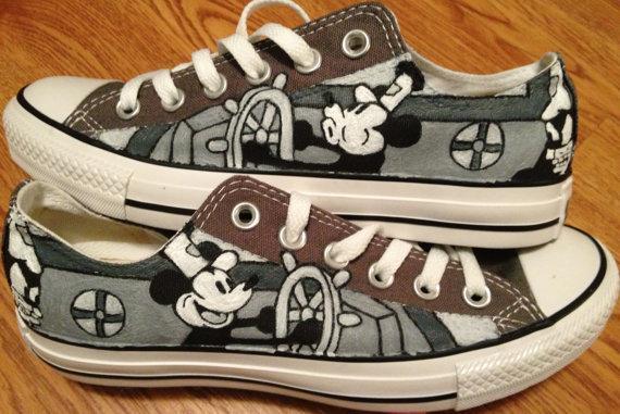 570x381 Steamboat Willie Hand Painted Custom By Candyscustompaints On Zibbet - Steamboat Willie Painting
