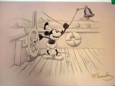 236x177 Steamboat Willie. Totally Just Whistled The Little Tune Disney - Steamboat Willie Painting