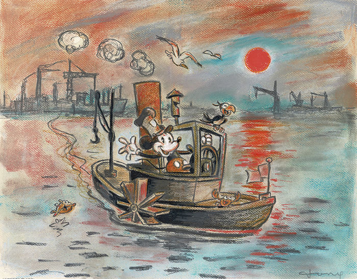 700x546 Mickey Mouse Steamboat Willie - Steamboat Willie Painting