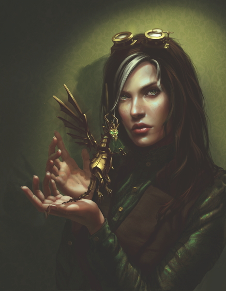 467x600 Paint A Steampunk Inspired Portrait Part 1 Advanced Photoshop - Steampunk Girl Painting