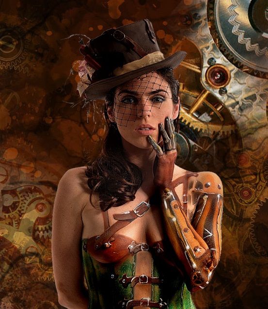 553x637 Steampunk Fashion Steampunk Obsession Steam Punk - Steampunk Girl Painting