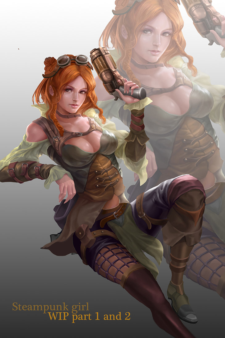 730x1095 Steampunk Girl Low By Derricksong - Steampunk Girl Painting