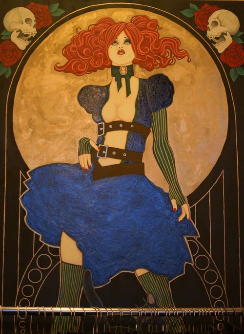 500x683 Steampunk Girl Painting, Wells Amp Verne Portland, Steampunk Fashion - Steampunk Girl Painting