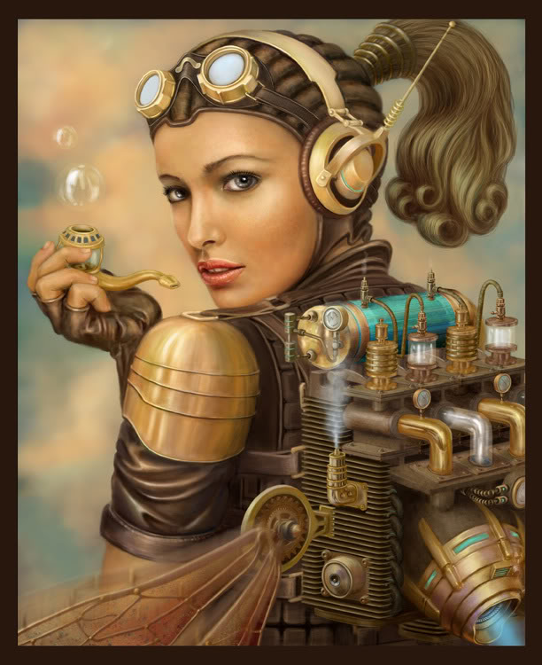 612x750 Steampunk The Candy Perfume Boy - Steampunk Girl Painting