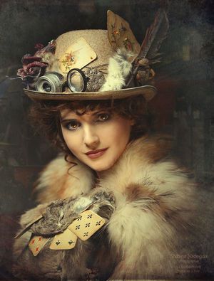 300x395 Steampunk Art Girl Steam Punk, Punk - Steampunk Girl Painting