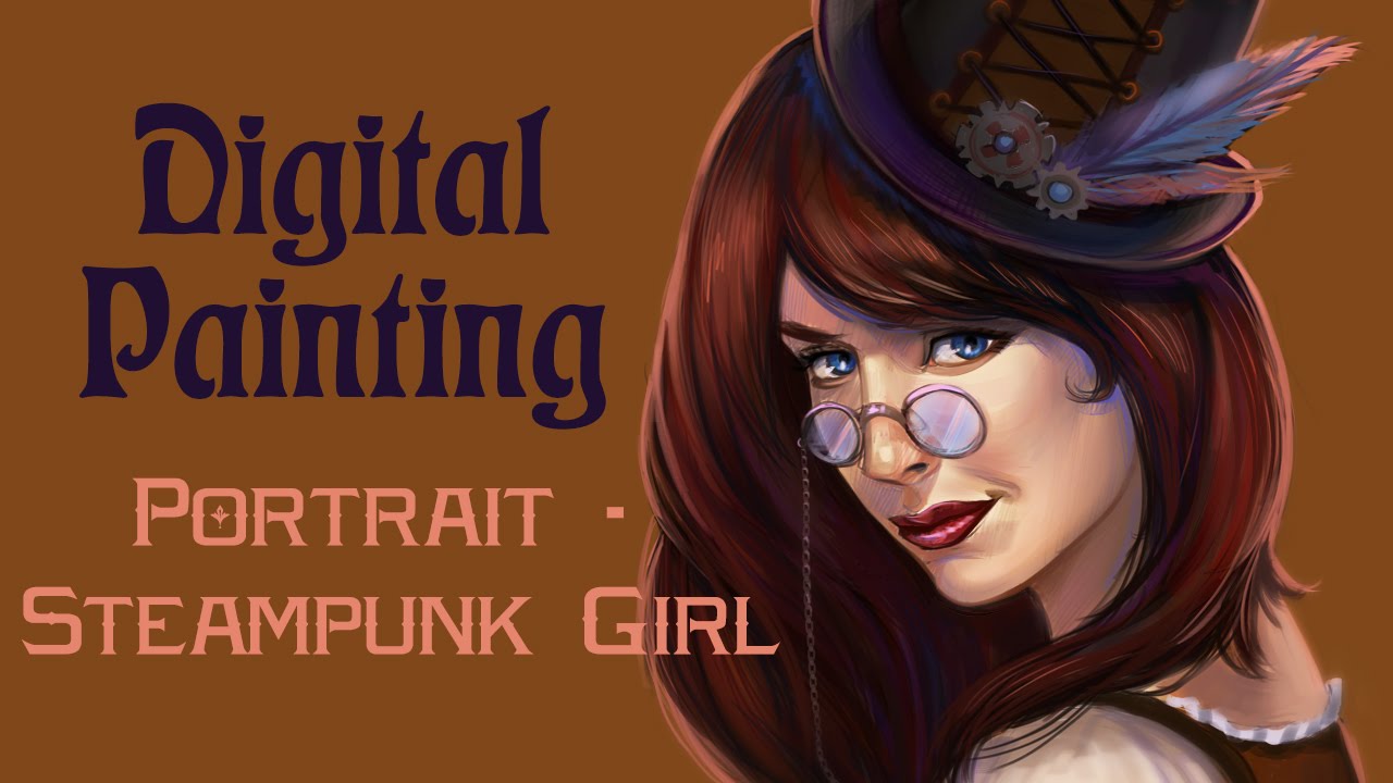 1280x720 Digital Painting - Steampunk Girl Painting