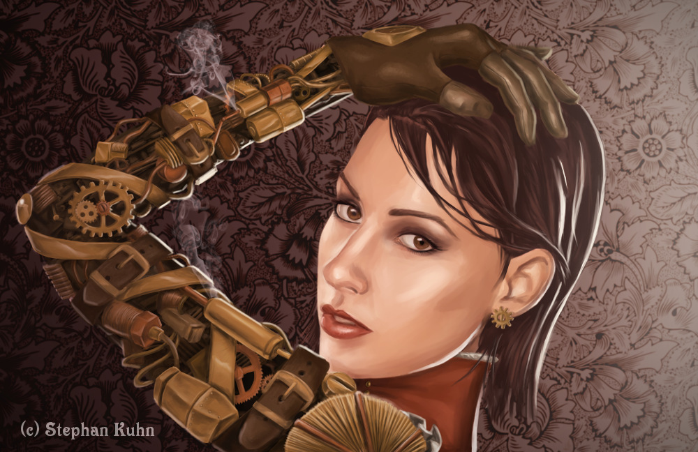 1000x648 Lady Valerie - Steampunk Girl Painting