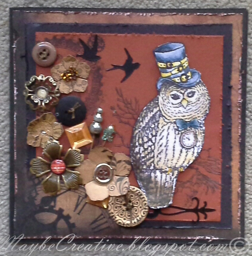 855x867 Scrap~tures Steampunk Owl For Wcw - Steampunk Owl Painting