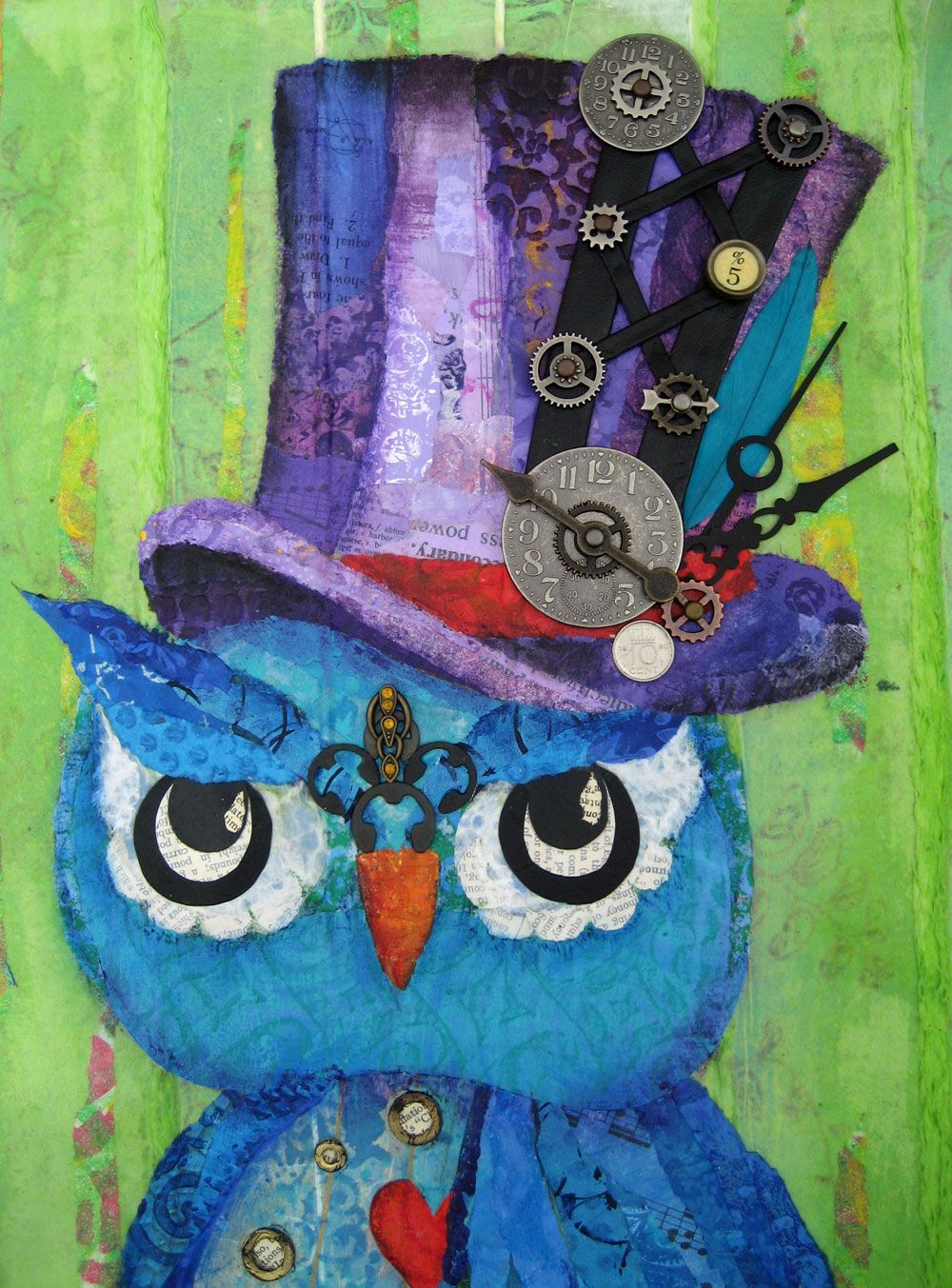 1000x1353 Steampunk Owl - Steampunk Owl Painting