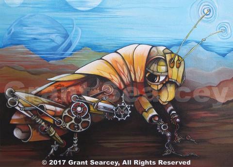 480x345 Steampunk Grant Searcey Artwork - Steampunk Owl Painting