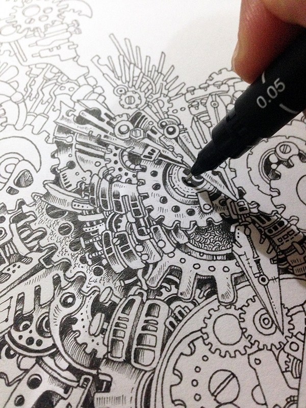 600x800 The Creation Of Kerby Rosanes' Steampunk Owl - Steampunk Owl Painting