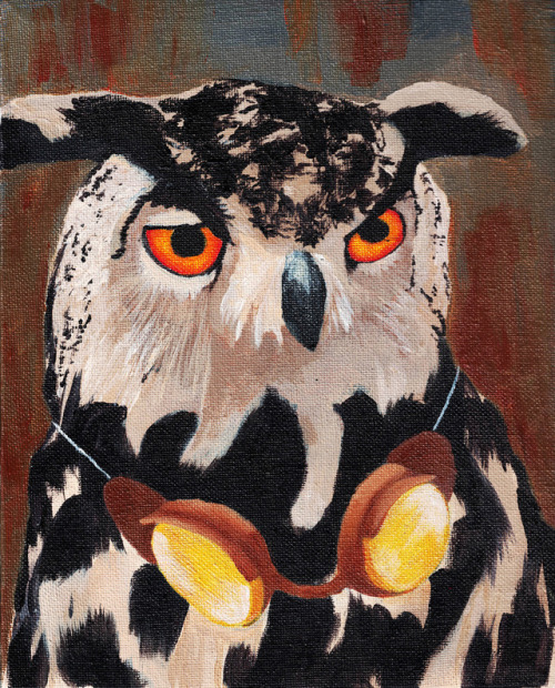 500x620 Owl Steampunk Tumblr - Steampunk Owl Painting