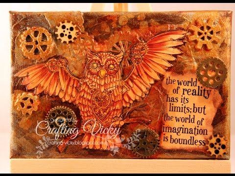 480x360 Jason's Owl - Steampunk Owl Painting