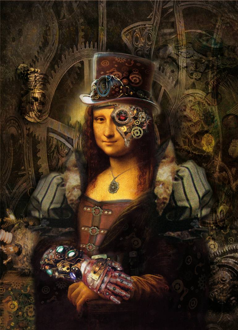 770x1066 Saatchi Art Steampunk Gioconda Painting By Pedro Belushi - Steampunk Painting