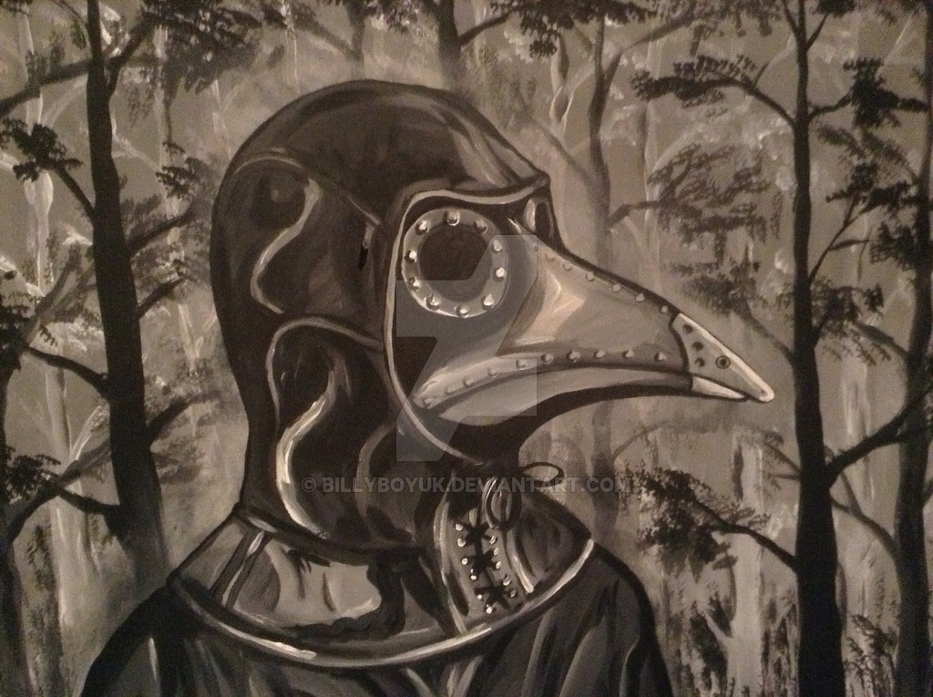 1024x765 Steampunk Plague Doctor Painting Canvas Art By Billyboyuk - Steampunk Painting