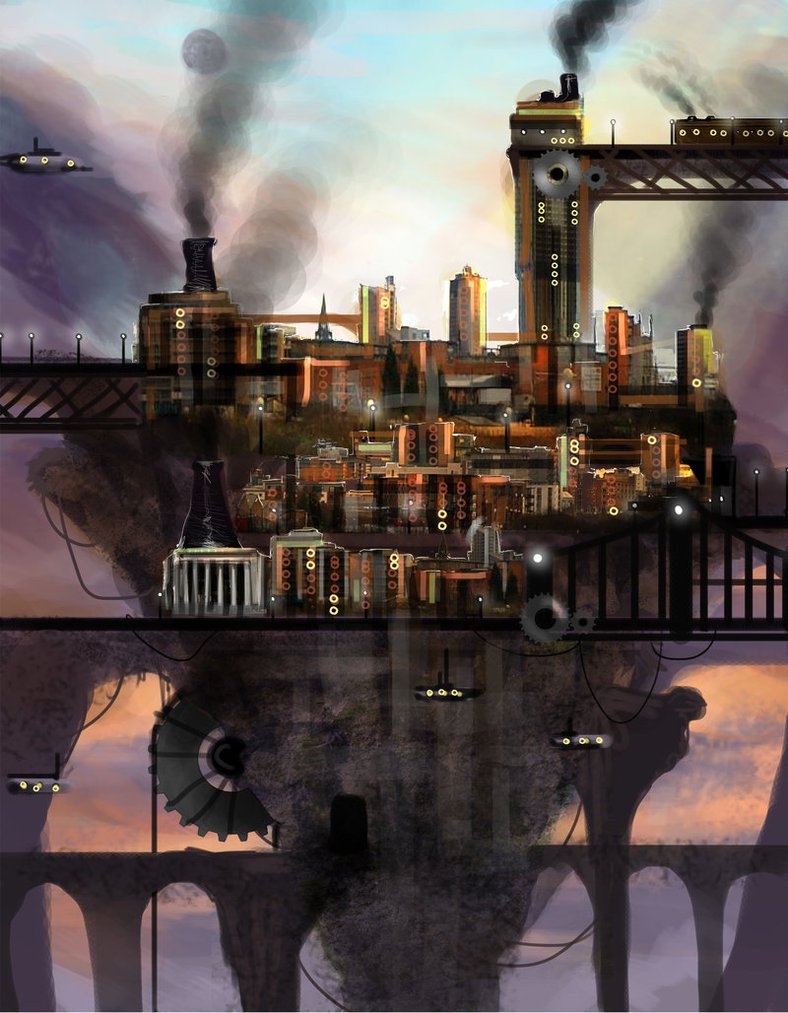 788x1013 Steampunk Cities, Postcards A Steampunk Opera (The Dolls Of New - Steampunk Painting City