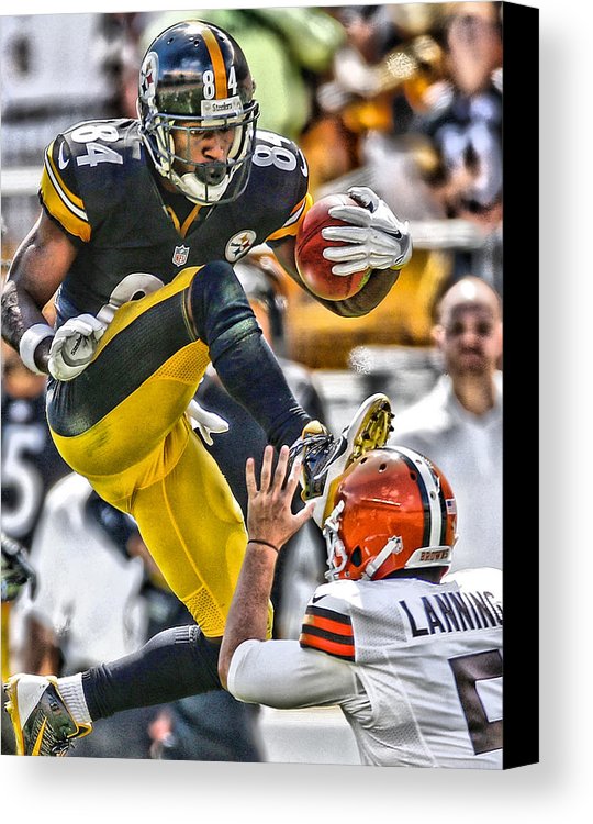 540x750 Antonio Brown Steelers Art 5 Canvas Print Canvas Art By Joe Hamilton - Steelers Canvas Painting