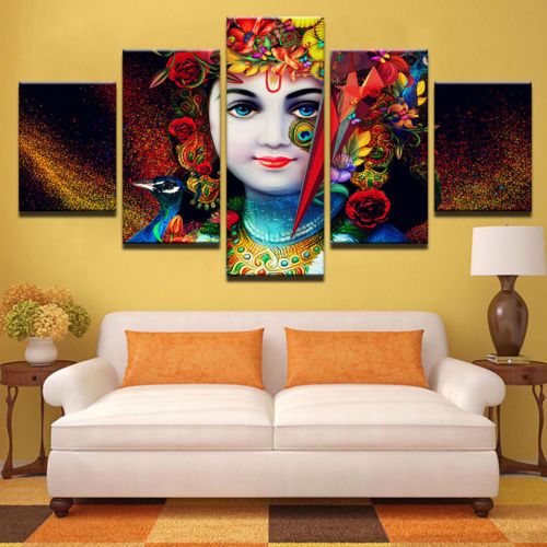 500x500 India God Radha Krishna Painting Oil Printed Hd Canvas Wall Art - Steelers Canvas Painting