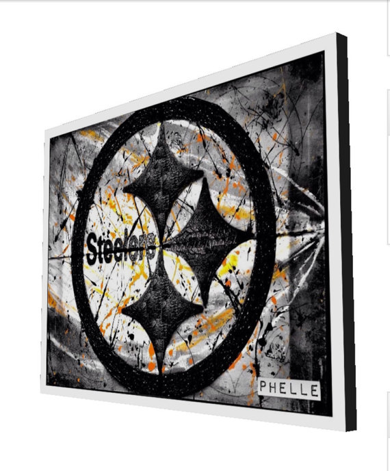 570x688 Pittsburgh Steelers Painting Canvas Print Ghost Vapors Black - Steelers Canvas Painting
