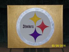 236x177 Steelers Logo Hand Painted On Stretched Canvas By Facedesigns - Steelers Canvas Painting