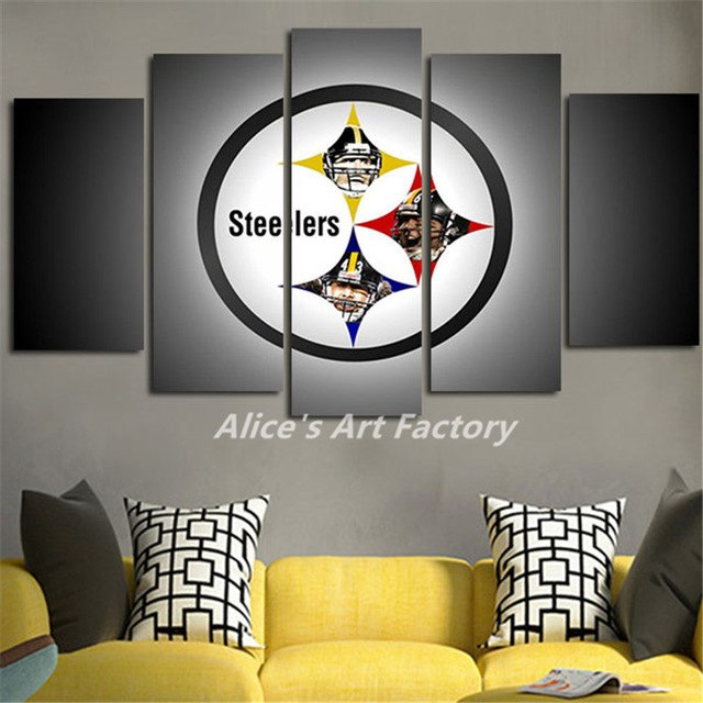 640x640 5piece Painting Calligraphy Steelers Canvas Art Poster And Printed - Steelers Canvas Painting