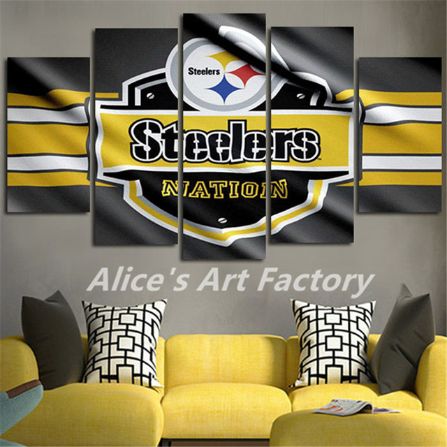 640x640 5plane Painting Calligraphy Home Decor Canvas Wall Pictures - Steelers Canvas Painting
