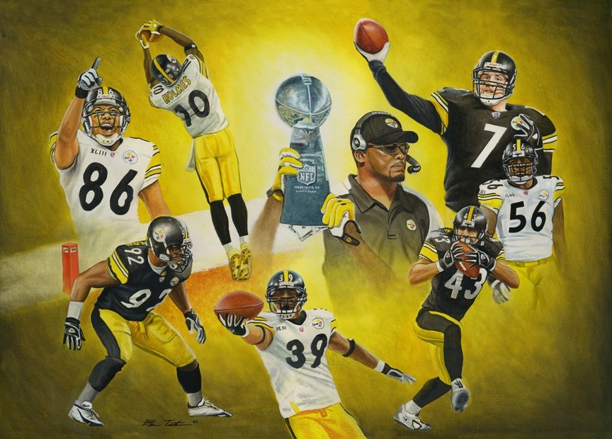 864x620 Lot Detail - Steelers Painting
