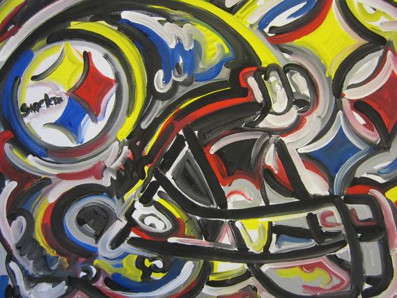 570x428 Steelers Painting By Justin Patten Sports Art Football - Steelers Painting