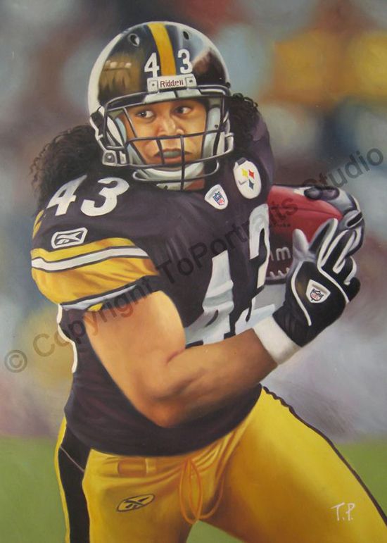 550x771 Troy Polamalu, Pittsburgh Steelers - Steelers Painting