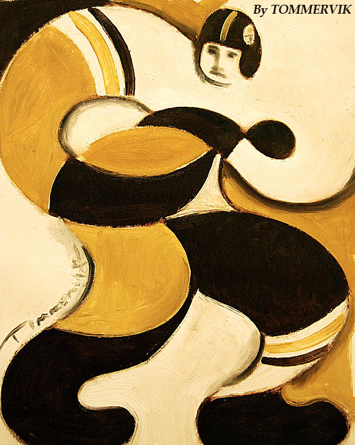 519x650 Abstract Pittsburgh Steelers Football Player Painting By Tommervik - Steelers Painting