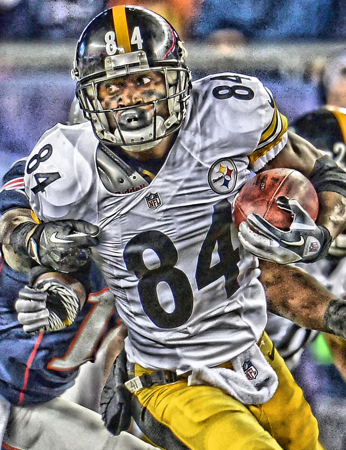 692x900 Antonio Brown Steelers Art Painting By Joe Hamilton - Steelers Painting
