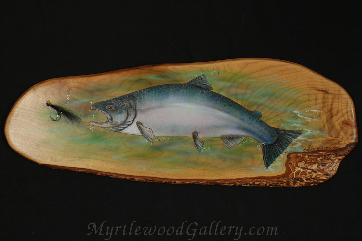 1200x800 Mg Steelhead Painting W Fly - Steelhead Painting