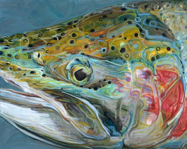 650x520 Steelhead Painting Steelhead Ablaze Giclee Fly Fishing Art - Steelhead Painting