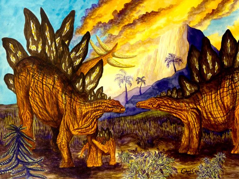 Stegosaurus Painting At PaintingValley.com | Explore Collection Of ...