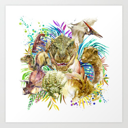264x264 Stegosaurus Art Prints Society6 - Stegosaurus Painting