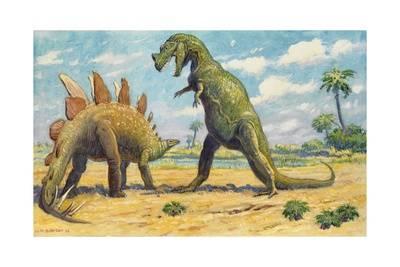 400x267 The Stegosaurus Has Armor To Protect It From The Ceratosaurus - Stegosaurus Painting