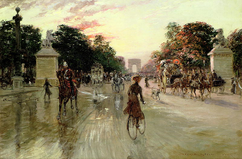 800x525 The Champs Elysees Paris Painting Georges Stein Oil Paintings - Stein Painting