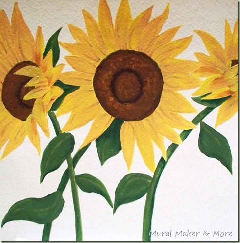 490x496 How To Paint Sunflowers Again - Stem Painting