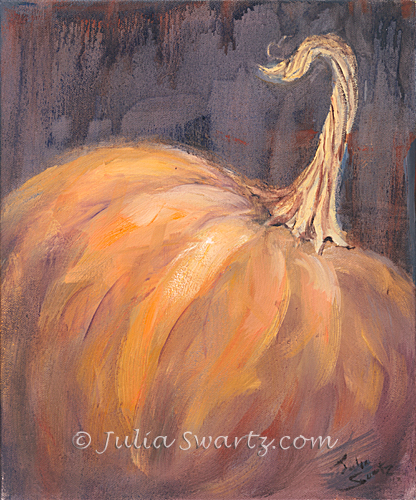 416x500 Julia Swartz Fine Art Gallery Twisted Stem Pumpkin - Stem Painting