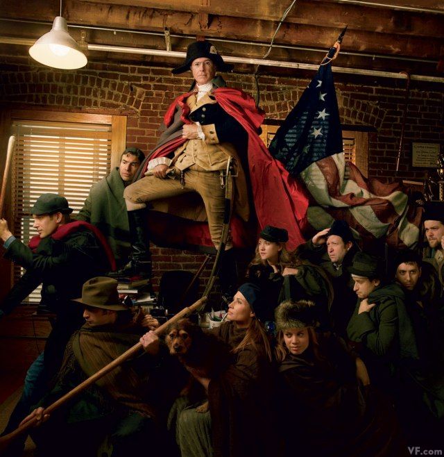 640x658 Stephen Crosses The Delaware! Colbert Reenacts Washington's Famous - Stephen Colbert Painting