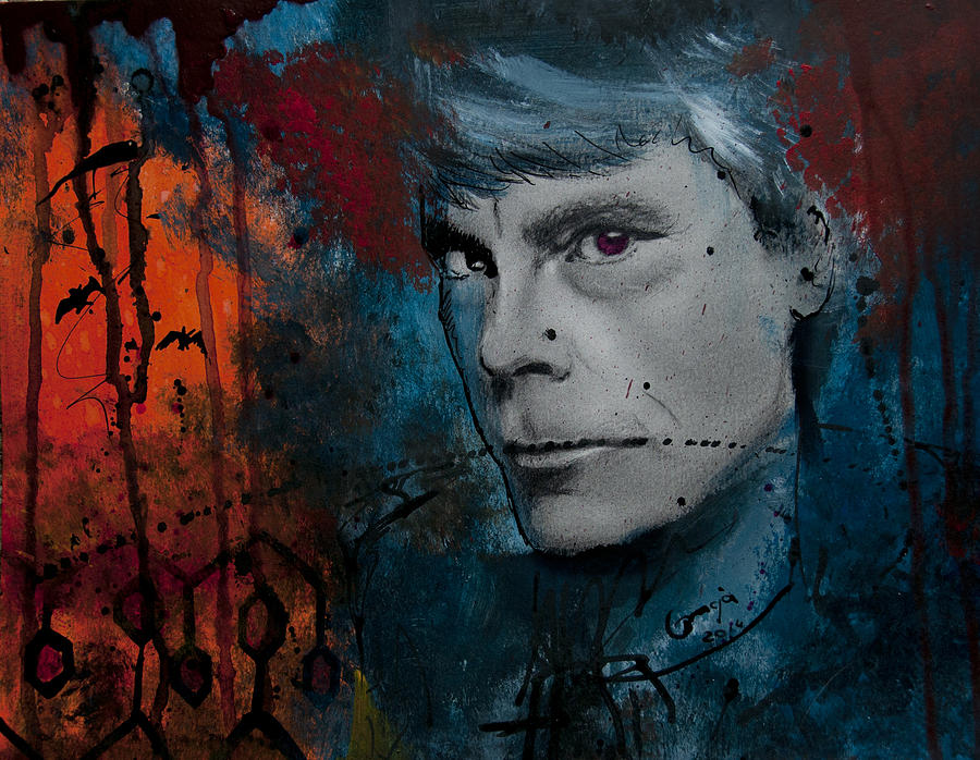 900x698 Stephen King Master Of Horror Mixed Media By Gracja Waniewska - Stephen King Painting