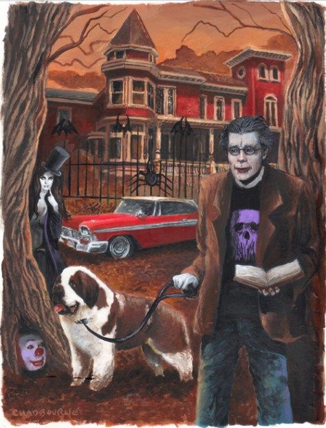 474x622 Stephen King Painting By Glenn Chadbourne Blacklightpsychedelic - Stephen King Painting